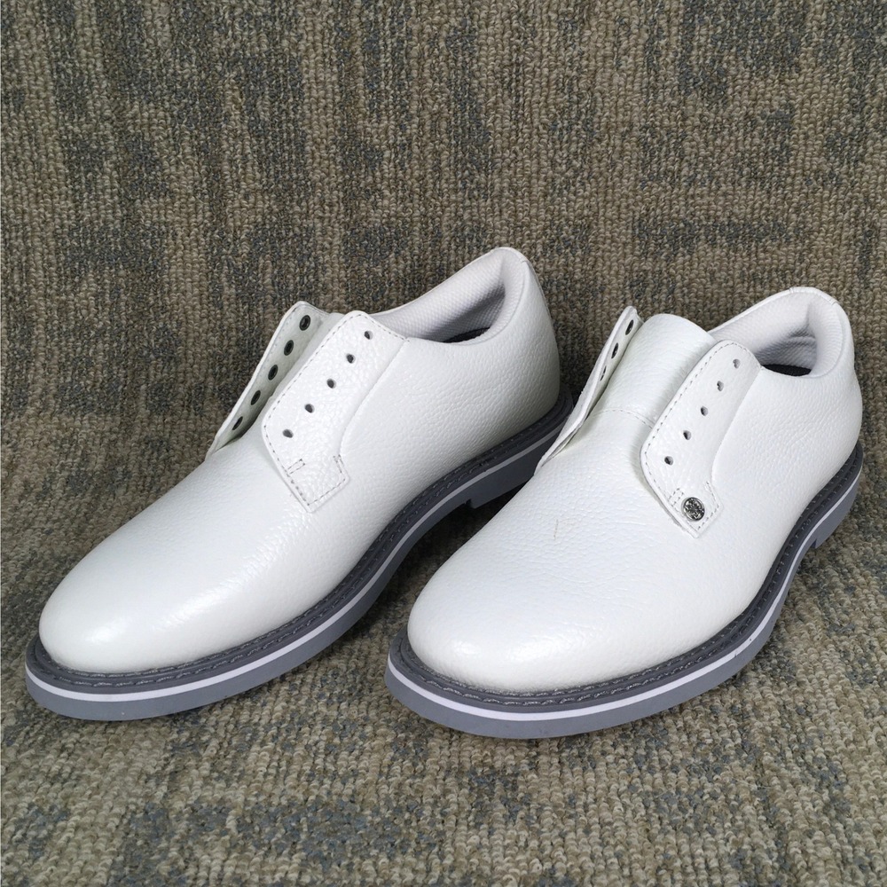 G/Fore Gallivanter Golf Shoes Men's Size 8 Pebble Grain White Leather
